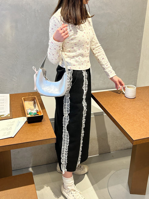 リボンレースアップバッグ | SL1234605 | シルバー