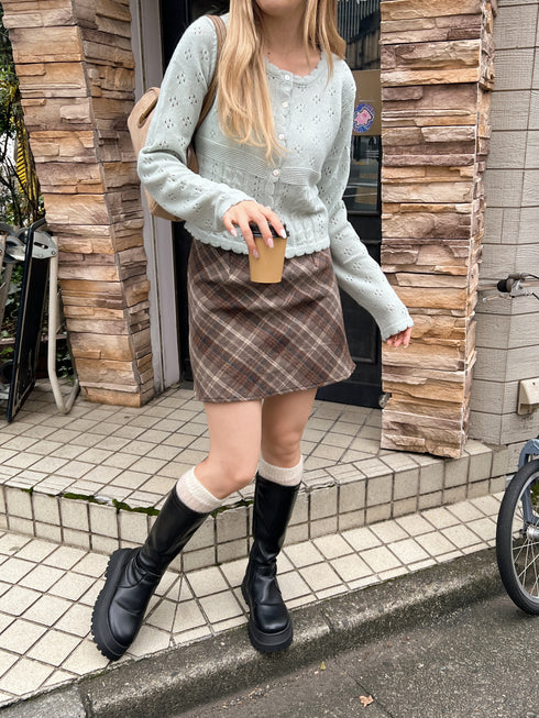 チェック台形スカート | SL2243623 | ブラウン