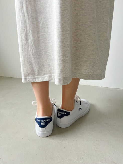 【POLOCHAMPS/ポロチャンプス】別注 ワンポイント刺繍 ローカット コートスニーカー | CL3233033 | ネイビー