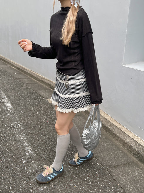 check lace mini skirt | SL2243633 | ブラック