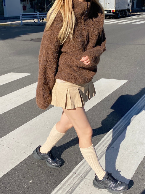 ハーフジップもこもこBIGニット | SL2244613 | ブラウン