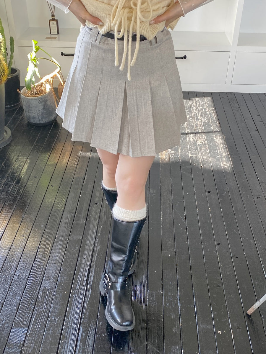 ベルト付き ストレッチクレープ ミニスカート クレープミニスカート ベルト付き - ブラック | ZARA Japan / 日本