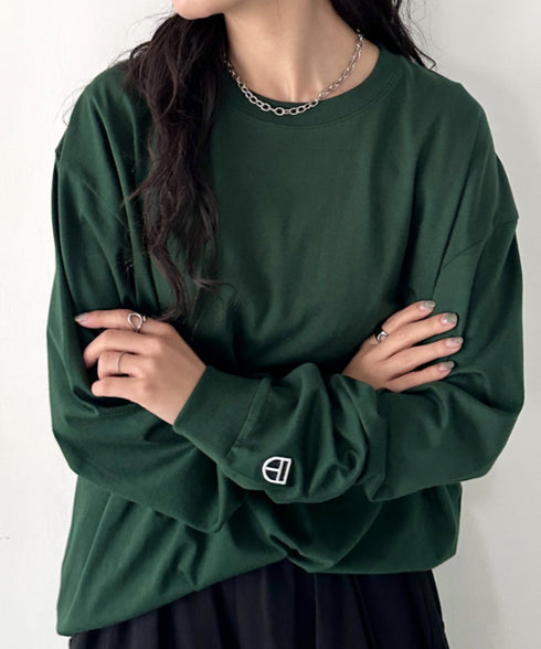 NEWTRAL(ニュートラル)/210 5.6oz Standard Emblem LS T/サイズ展開多数 コットン 無地 ロンT Tシャツ 長袖 カットソー | NT2009010 | ダークグリーン