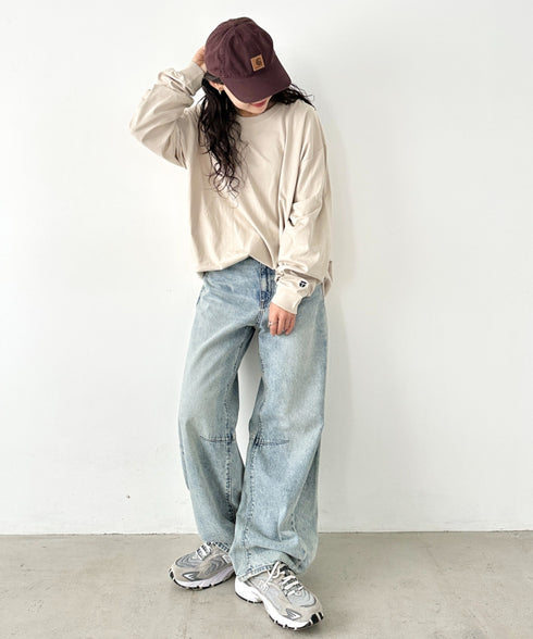 NEWTRAL(ニュートラル)/210 5.6oz Standard Emblem LS T/サイズ展開多数 コットン 無地 ロンT Tシャツ 長袖 カットソー | NT2009010 | サンドベージュ