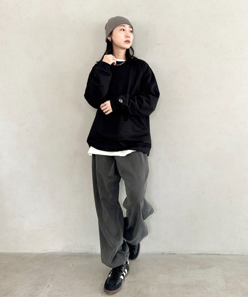 NEWTRAL(ニュートラル)/212 9.8oz Super Heavy Emblem LS T/サイズ展開多数 コットン 無地 スーパーヘビーロンT | NT2009012 | ブラック