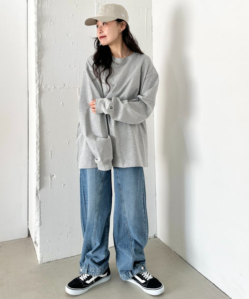 NEWTRAL(ニュートラル)/212 9.8oz Super Heavy Emblem LS T/サイズ展開多数 コットン 無地 スーパーヘビーロンT | NT2009012 | グレー