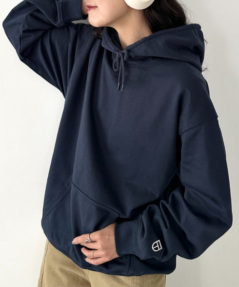 NEWTRAL(ニュートラル)/216 11.2oz Standard Emblem PO Hoodie/オーバーサイズ 裏毛 起毛なし 無地 ワッペン ワンポイント スウェット パーカー フーディー | NT2009016 | ネイビー