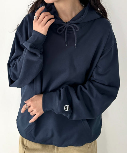NEWTRAL(ニュートラル)/216 11.2oz Standard Emblem PO Hoodie/オーバーサイズ 裏毛 起毛なし 無地 ワッペン ワンポイント スウェット パーカー フーディー | NT2009016 | ネイビー
