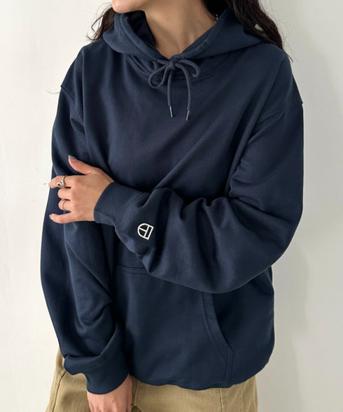 NEWTRAL(ニュートラル)/216 11.2oz Standard Emblem PO Hoodie/オーバーサイズ 裏毛 起毛なし 無地 ワッペン ワンポイント スウェット パーカー フーディー | NT2009016 | ネイビー
