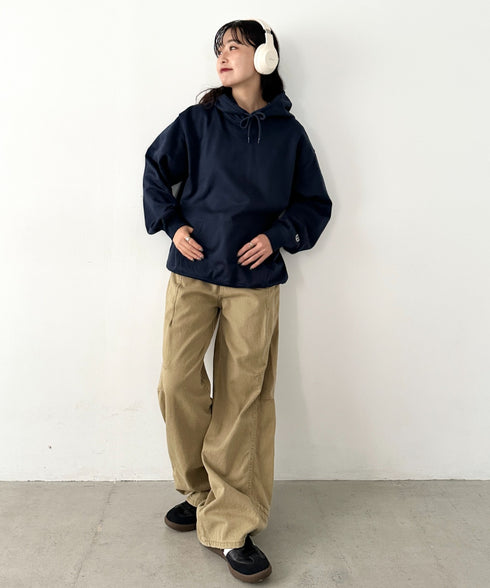 NEWTRAL(ニュートラル)/216 11.2oz Standard Emblem PO Hoodie/オーバーサイズ 裏毛 起毛なし 無地 ワッペン ワンポイント スウェット パーカー フーディー | NT2009016 | ネイビー