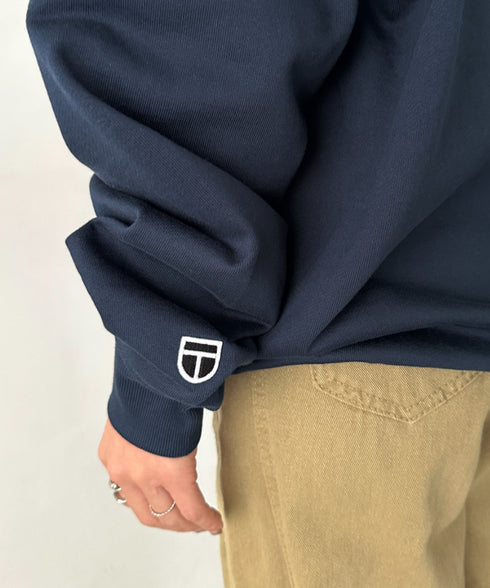 NEWTRAL(ニュートラル)/216 11.2oz Standard Emblem PO Hoodie/オーバーサイズ 裏毛 起毛なし 無地 ワッペン ワンポイント スウェット パーカー フーディー | NT2009016 | ネイビー