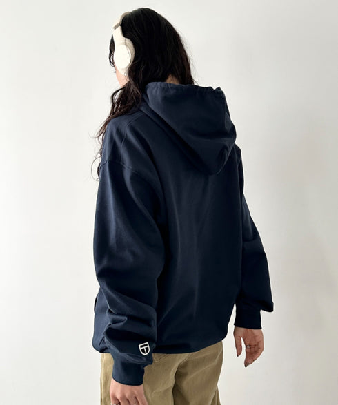 NEWTRAL(ニュートラル)/216 11.2oz Standard Emblem PO Hoodie/オーバーサイズ 裏毛 起毛なし 無地 ワッペン ワンポイント スウェット パーカー フーディー | NT2009016 | ネイビー