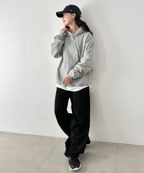 NEWTRAL(ニュートラル)/216 11.2oz Standard Emblem PO Hoodie/オーバーサイズ 裏毛 起毛なし 無地 ワッペン ワンポイント スウェット パーカー フーディー | NT2009016 | グレー