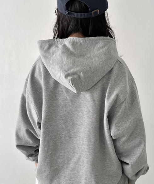 NEWTRAL(ニュートラル)/216 11.2oz Standard Emblem PO Hoodie/オーバーサイズ 裏毛 起毛なし 無地 ワッペン ワンポイント スウェット パーカー フーディー | NT2009016 | グレー