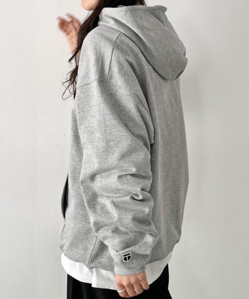NEWTRAL(ニュートラル)/216 11.2oz Standard Emblem PO Hoodie/オーバーサイズ 裏毛 起毛なし 無地 ワッペン ワンポイント スウェット パーカー フーディー | NT2009016 | グレー