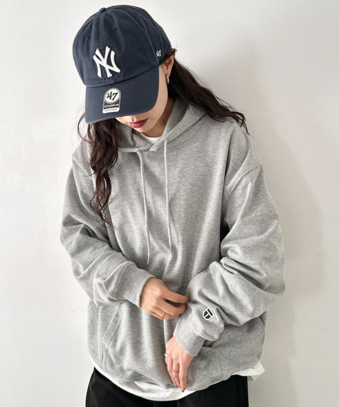 NEWTRAL(ニュートラル)/216 11.2oz Standard Emblem PO Hoodie/オーバーサイズ 裏毛 起毛なし 無地 ワッペン ワンポイント スウェット パーカー フーディー | NT2009016 | グレー