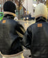 MUCENT(ムセント)/ワッペン ムートン ボア ジャケット ブルゾン/CHIVE LEATHER WAPEN MUSTANG JACKET | AT2254060 | ブラック
