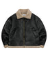 MUCENT(ムセント)/ワッペン ムートン ボア ジャケット ブルゾン/CHIVE LEATHER WAPEN MUSTANG JACKET | AT2254060 | ブラック