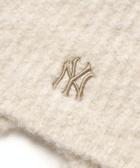 MLB KOREA(エムエルビーコリア)/猫耳 ねこ耳ビーニー 耳付き ロゴパッチ ワッペン ビーニー ニット帽 フラップニットキャップ/Miyaong Earflap Beanie | AT5254071 | クリーム