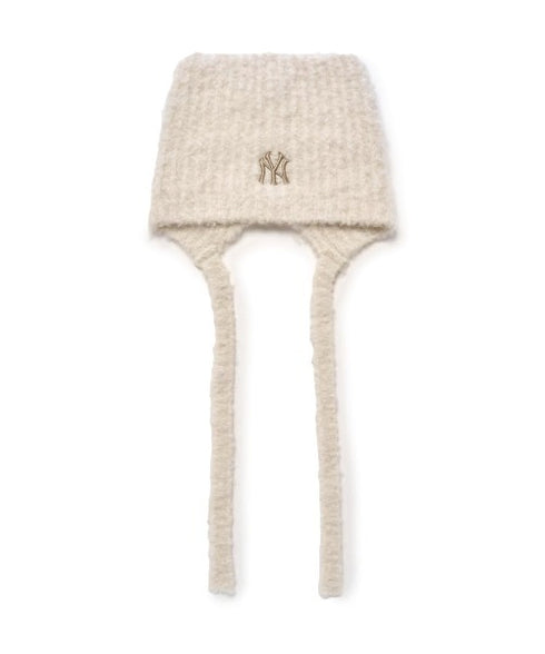 MLB KOREA(エムエルビーコリア)/猫耳 ねこ耳ビーニー 耳付き ロゴパッチ ワッペン ビーニー ニット帽 フラップニットキャップ/Miyaong Earflap Beanie | AT5254071 | クリーム