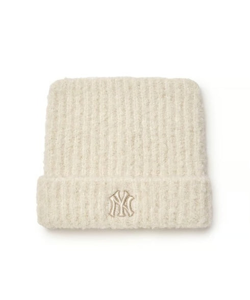 MLB KOREA(エムエルビーコリア)/猫耳 ねこ耳ビーニー 耳付き ロゴパッチ ワッペン ビーニー ニット帽/Plush Miyaong Beanie | AT5254072 | クリーム
