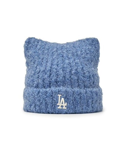 MLB KOREA(エムエルビーコリア)/猫耳 ねこ耳ビーニー 耳付き ロゴパッチ ワッペン ビーニー ニット帽/Plush Miyaong Beanie | AT5254072 | ブルー
