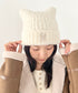 MLB KOREA(エムエルビーコリア)/猫耳 ねこ耳ビーニー 耳付き ロゴパッチ ワッペン ビーニー ニット帽/Plush Miyaong Beanie | AT5254072 | クリーム