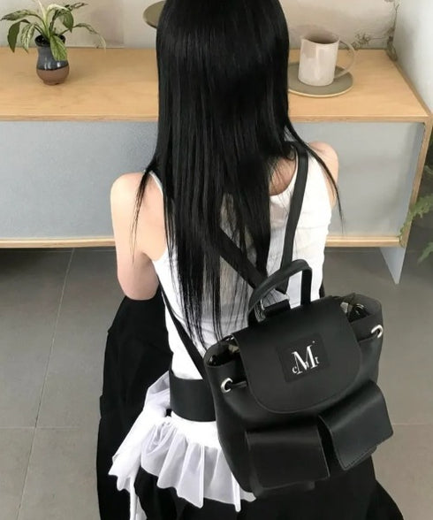 MUCENT(ムセント)/ミニ ポケット リュック バックパック/AREN TWO POCKET LEATHER MINI BACKPACK | AT1254078 | ブラック