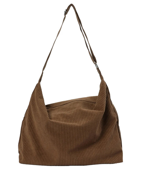 MUCENT(ムセント)/軽量 大容量 コーデュロイ クロス メッセンジャー ショルダーバッグ/SOFT CORDUROY CROSS BAG | AT1254079 | ブラウン