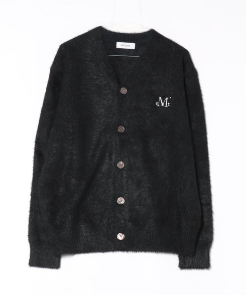 MUCENT(ムセント)/Vネック アンゴラ オーバーサイズ シャギー ニット カーディガン/POWDERY V-NECK ANGORA KNIT CARDIGAN | AT2254081 | ブラック