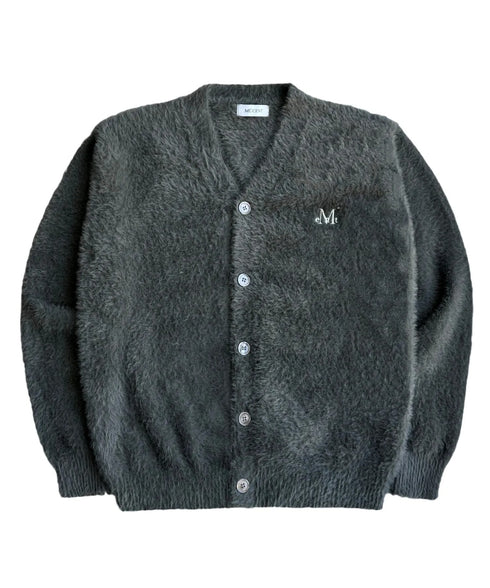 MUCENT(ムセント)/Vネック アンゴラ オーバーサイズ シャギー ニット カーディガン/POWDERY V-NECK ANGORA KNIT CARDIGAN | AT2254081 | チャコールグレー