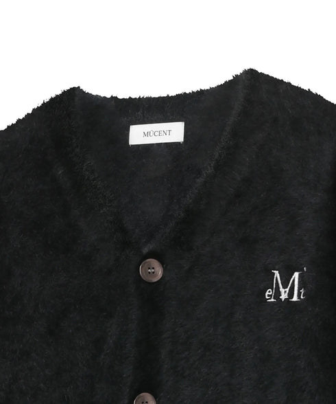 MUCENT(ムセント)/Vネック アンゴラ オーバーサイズ シャギー ニット カーディガン/POWDERY V-NECK ANGORA KNIT CARDIGAN | AT2254081 | ブラック