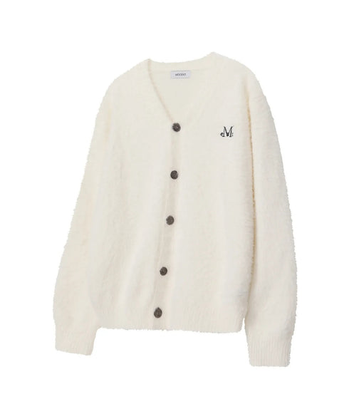 MUCENT(ムセント)/Vネック アンゴラ オーバーサイズ シャギー ニット カーディガン/POWDERY V-NECK ANGORA KNIT CARDIGAN | AT2254081 | アイボリー
