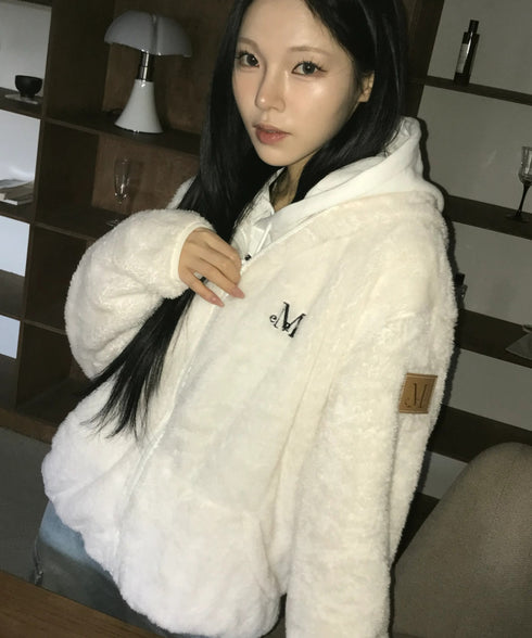 MUCENT(ムセント)/ボア フリース ジャケット/BOLLI CURLY FLEECE HOOD ZIP-UP | AT2254082 | アイボリー