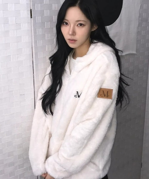 MUCENT(ムセント)/ボア フリース ジャケット/BOLLI CURLY FLEECE HOOD ZIP-UP | AT2254082 | アイボリー