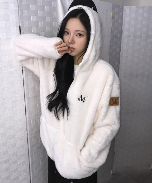 MUCENT(ムセント)/ボア フリース ジャケット/BOLLI CURLY FLEECE HOOD ZIP-UP | AT2254082 | アイボリー