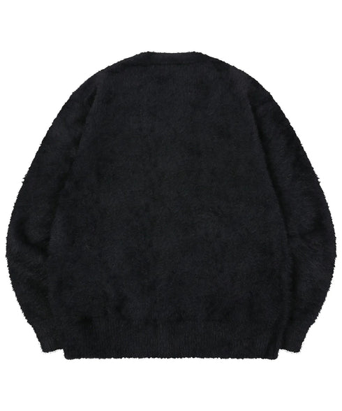 MUCENT(ムセント)/アンゴラ オーバーサイズ シャギー ニット/NEUSS ANGORA LOOSE-FIT KNIT | AT2254084 | ブラック