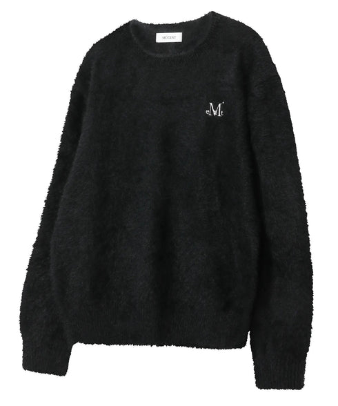 MUCENT(ムセント)/アンゴラ オーバーサイズ シャギー ニット/NEUSS ANGORA LOOSE-FIT KNIT | AT2254084 | ブラック