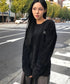 MUCENT(ムセント)/アンゴラ オーバーサイズ シャギー ニット/NEUSS ANGORA LOOSE-FIT KNIT | AT2254084 | ブラック