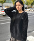 MUCENT(ムセント)/アンゴラ オーバーサイズ シャギー ニット/NEUSS ANGORA LOOSE-FIT KNIT | AT2254084 | ブラック