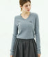 MUCENT(ムセント)/Vネック クロップ ケーブル ニット/PRIMROSE V-NECK CROP KNIT | AT2254085 | グレー