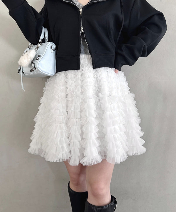 スワンチュールミニスカート | LO2265010 | ホワイト