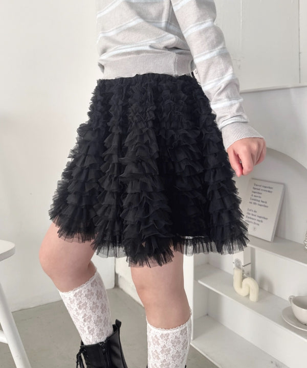 スワンチュールミニスカート | LO2265010 | ブラック