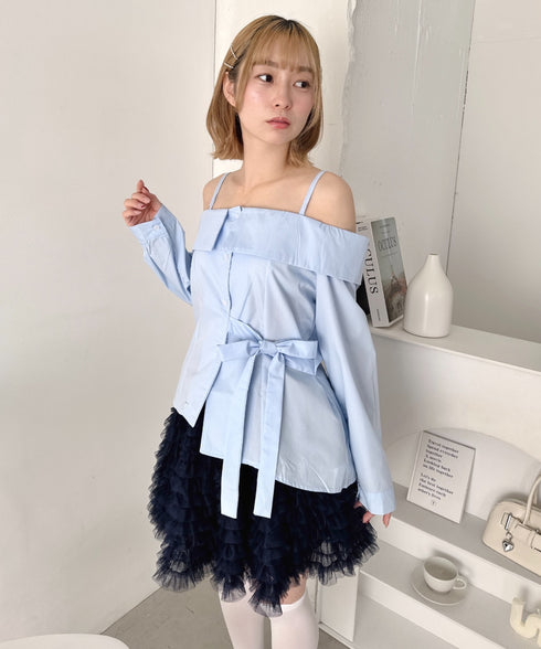 スワンチュールミニスカート | LO2265010 | ネイビー