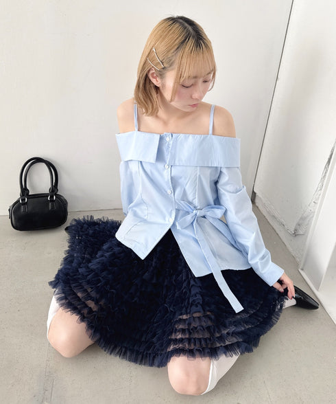 スワンチュールミニスカート | LO2265010 | ネイビー