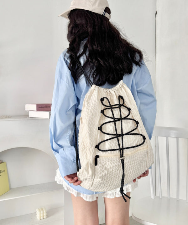 チェックドローコードナップサック | SL1265008 | アイボリー