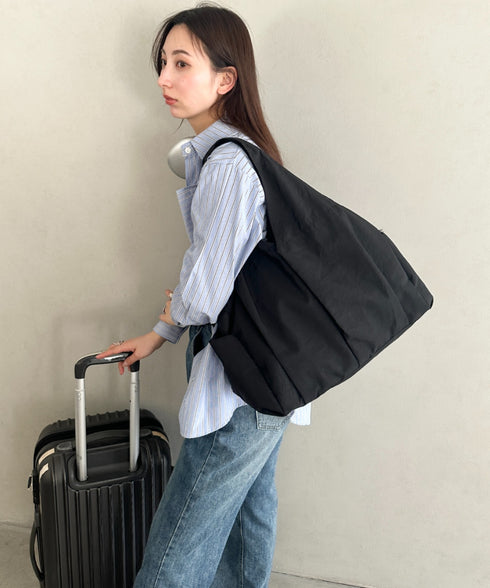 新色登場【A4収納可/大容量】6ポケット付き 仕切り付き軽量ナイロントートバッグ 通勤、通学バッグ マザーズバッグ■動画あり | MD1265007 | ブラック