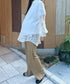 【マタニティ】裾セルフカット可能◎ リブストレートパンツ 楽々パンツ ウエストゴムパンツ | MD2254010 | ベージュ