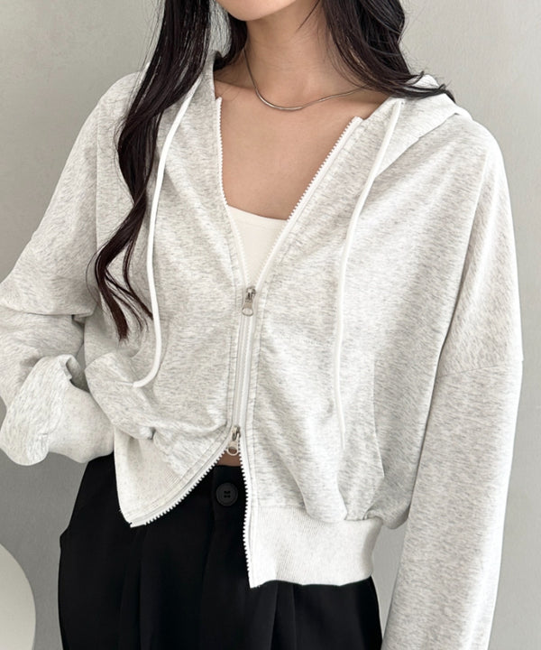 ダブルジップショートパーカー | CL2261009 | ライトグレー