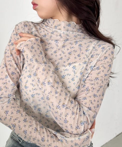 花柄シアーハイネックトップス | SL2261010 | アイボリー